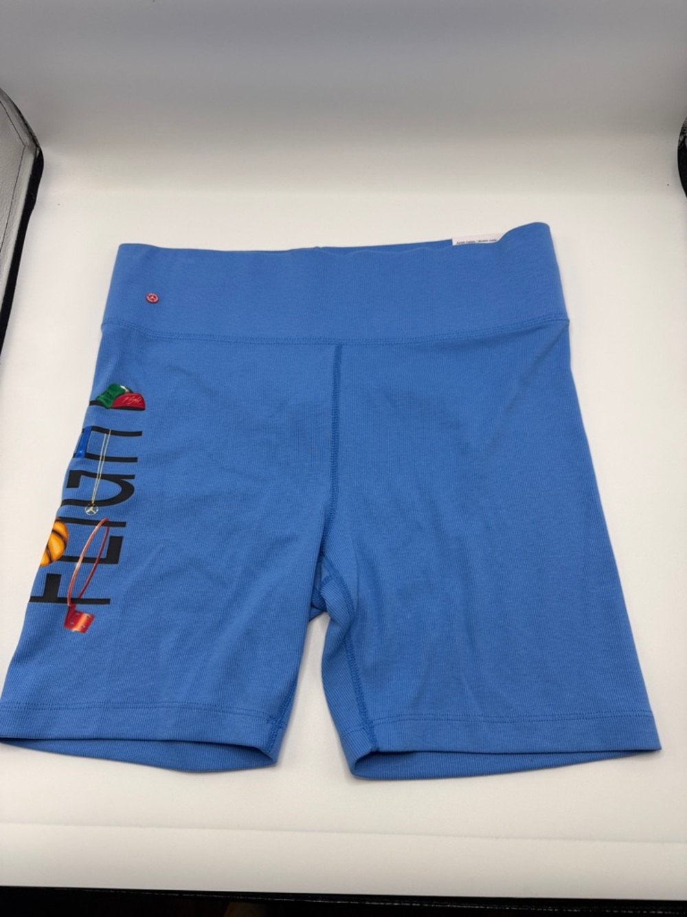 NWT Nike Jordan Blue Women's Bike Shorts with Side Graphic Large